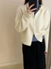 Женские толстовки с капюшоном, корейская одежда, женская одежда Y2k, рубашка с капюшоном на молнии, свитер, пальто, осенняя короткая одежда, вязаный кардиган с длинными рукавами