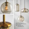 Nordic Modern hanging loft Glass lustre Pendant Light industrial decor Lights Fixtures E27/E26 for Kitchen Restaurant Lamp