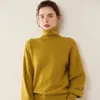 Suéteres femininos Zocept alta qualidade pura cashmere camisola de gola alta para mulheres outono inverno casual solto malha engrossar manga longa