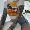 Kvinnor tshirt slipsar färgämne kvinnor kort ärm t -skjorta grafisk bokstav tryck y2k kläder estetik skörd topp sexig vintage baby tee streetwear emo 230407