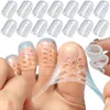 Kvinnors strumpor 30st Transparent Silicone Toe Caps Anti-friction Breatabla Protector förhindrar blåsor täcker skyddare fotvård