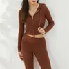 Women's Two Piece Pants Vintage Two-Piece Knitted Sets Woen Long Sleeve Zipper Hooded Cardigans Id Waist Flare Casual Spring Outfit