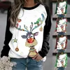 Suéteres femininos 2022 retro elegante natal topos em torno do pescoço camisola outono inverno feminino casual longo sle animal impresso pulôver camiseta l231107