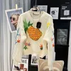 Maglioni da donna 2023 Designer Fashion 3D Fiore Ricamo Maglione lavorato a maglia Autunno Inverno Donna Pesante Ananas Crochet Spessore sciolto
