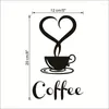 Adesivi murali Creativo Tazza di caffè Cuore Citazione Murale Art Decal StickersDIY Pvc Casa Cucina Camera Negozio Decorazione ufficio