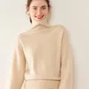 Suéteres femininos Zocept alta qualidade pura cashmere camisola de gola alta para mulheres outono inverno casual solto malha engrossar manga longa