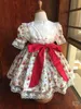 Girl's Dresses Girl Summer Red Rose Floral Embroidery Collar Turkish Spanish Vintage Lolita Ball Gown Princess Dress for Birthday Eid Holiday 230413