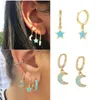 Dangle Earrings Versatile Simple Color Enamel Star Moon Ellipse Pendants Drop For Women Daily Ohrringe Jewelry Pendientes Mujer 2023