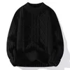 Herrtröjor Autumn Winter Fashion Warm Geometric Mönster Sticked Half Neck Pullover Sweater USA Size S-L