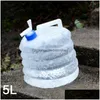 Water Bottles 5L15L Outdoor Collapsible Waterbag Cam Foldable Containers Drinking Mtifunction Telescopic Storage Bo Dhtn6