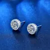 Stud Earrings 0.5 Carat Certified Diamond Moissanite For Women Silver Studs 925 Diamonds Ear Wedding Fine Jewelry Gift