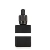 192PCS/LOT 30ML1oz Matte Black Square Essential Oil Dropper Bottles With Aluminum Dropper Cap