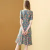 Casual Kleider Damen Sommer Blume Chiffon Lotusblatt Kleid Mode Druck Temperatur Band Mode Damen Vestido Damen Kleid 230407