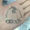 Pearl Letter Pendant Silver Gold Chain Halsband Fashion Armband Letter Water Droplet Pearl Earring Ring Bröllop Smycken med Box GS18