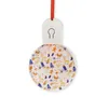 FEDEX – pièces de sac par Sublimation, bricolage, blanc, rond, acrylique, 7 couleurs, ornements lumineux avec corde rouge, pendentif d'arbre de noël, 100 pièces