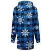 Casual Dresses Women Hoodies Dress Christmas Snowflake Kontrollerad långärmad huva tunika tröja fickor för arbete