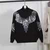 Women's Two Piece Pants Fashion Sequins Embroidery Knitted Tracksuits Women Outfits 2pc Loose Casual Pullover Sweater Pencil Set Female