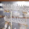 Jewelry Pouches Crystal Tiara Crown Headband Display Rack Gold Metal Princess Stand Holder Headbands Storage Organizer