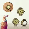 Fedi nuziali vintage punk orologio da dito mini cinturino elastico lega es gioielli coppia orologio retrò quarzo romano anello donne ragazze 230407