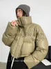 Parkas Femme Jmprs American Biker Femmes Pu Puffy Manteau Hiver Rétro Recadrée Parkas Casual Épais Chaud Dame À Manches Longues Lâche Coton Vers Le Bas Manteaux J231107