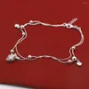 Fußkettchen Sommer 925 Sterling Silber Damenkette 26CM Kreative Tannenzapfen Anhänger Femal Fußkettchen Urlaub Sandalen Schmuck