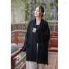 Vêtements ethniques 2023 Été Automne Femmes Amélioré Coton et Lin Vintage Hanfu Blouse Kimono Style Lâche Top Cardigan Manteau