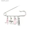 Pins Brooches 10PCS New Arrival Breast Cancer Awareness Brooch Pin Hope Faith Breast Cancer Pink Ribbon Pin Brooch Safety Pins for Compaign Q231107