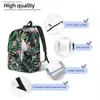 Mochilas Saco de Estudante Papagaio Tropical Hoopoe Plantas Flores Mochila Pai-Filho Leve Mochila Casal Bolsa para Laptop Q231108