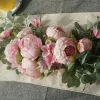 Décoration de mariage fleurs pivoines toile de fond fait à la main Swag chemin de Table pièce maîtresse guirlande suspendue couronne décor à la maison