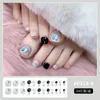 False Nails Summer Short Toe 24st Wearable Fake Foot With Diamond Decor Designs Full Cover Press på fyrkantiga tånaglar Tips