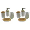 Ensemble d'accessoires de bain 2X accessoires de salle de bain distributeur de savon bouteille plat salle de bain porte-brosse à dents tasse costume blanc