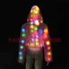 Женский мех из искусственного меха LED Tron Dance Come Woman Dancer Light Up Одежда Пальто из искусственного меха Бар Ночной клуб Рождественская вечеринка Rave Outfit Glow Jacket Wear T231107