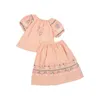 Kids Shirts 2023 Summer APO Brand Girls Cute Embroidery Short Sleeve Blouses Baby Toddler Fashion Tops Outwear Clothes 230406