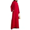Sukienki swobodne yeuzzi żeńskie puste kieszenie na ligi kolor elegancki wieczór z długich rękawów vintage czerwona impreza Bankiet maxi