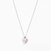 Collana di moda classica di alta qualità S925 in argento sterling doppio cuore con ciondolo a goccia con colla placcata con diamanti Love Designer L974