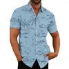 Camicie casual da uomo Camicia da uomo chic Sea Boat Coconut Tree Print Top da spiaggia estivo da uomo traspirante