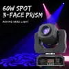 움직이는 헤드 라이트 LED inno pocket dj spot mini moving head light 60W dmx 8 gobos prism 효과 디스코 파티 무대 조명 장비 Q231107
