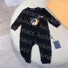 Designer de luxo macacão do bebê conjuntos recém-nascidos macacões marca meninas meninos roupas macacão crianças botão abertura bodysuit