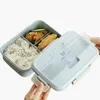 Bento Boxes TUUTH microwave lunch box straw tableware food storage container children's school office portable lunch box 230407