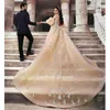 Sukienki imprezowe złote bez pleców lśniące Diamenty Crystal syrena wieczór odejmowany pociąg Dubai Saudyjska arabska suknia formalna