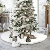 Dekoracje świąteczne Duże drzewo Ozdoba Ozdoba Biała pluszowa futra Podstawa Mata Podstawowa okładki 2023 Wesołych dekoracji na rok domowy