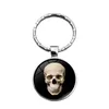 Keychains Skeleleton Skull Keychain Acessórios Padrão Design de padrões redondos de keyring de metal redondo para keys Men GiftKeyChains