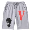 Vlone herr t-shirt modedesign byxor high street brev tryckning casual byxor sport mångsidiga shorts unisex sommarstrandbyxor