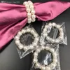 Lote de 100 unidades de anillos para servilletas de perlas blancas, hebilla para servilletas de boda para recepción de bodas, suministros de decoración de mesa para fiestas