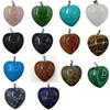 Pendant Necklaces Lapis Lazuli Malachite Tigers Eye Howlite Aventurine Goldstone Blue Sand Jaspe Art Heart Women Men Bead 1Pcs CWB531a