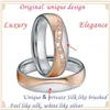 Clusterringe Love Alliance Crown Design Versprechen Hochzeit für Männer und Frauen Paare 1 Paar 18 Karat Roségold vergoldeter Edelstahlschmuck