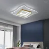 Plafonniers LED atmosphérique ménage rectangulaire salon créatif rayure chambre à manger lampe