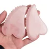 Masajeador de espalda Masajeador de cuarzo rosa Gua Sha raspador natural jadeíta cuidado de la piel masajeador para el cuerpo cara cuello espalda belleza ojo spa 230406