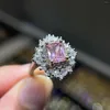 Anelli a grappolo QAnello vintage quadrato alla moda per le donne Alla moda Verde Rosa Cristallo Cubic Zirconia Pietra Ragazze romantiche