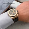 Relógios de pulso de luxo Ap Swiss Epic Royal Oak Offshore Series 26470ou mostrador em ouro rosa cinto de crocodilo masculino crocodilo moda lazer negócios relógio esportivo NDEW